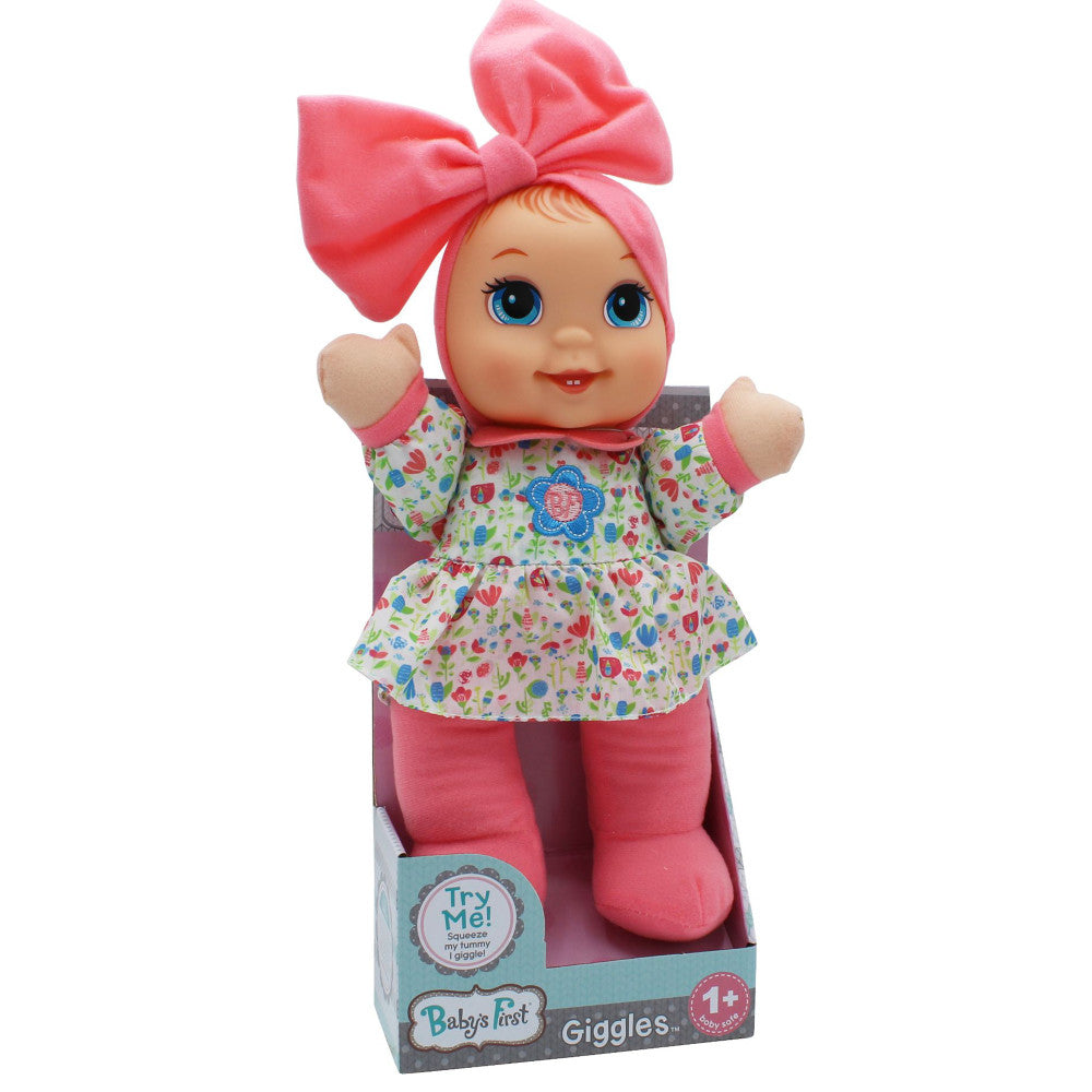 Baby s First Giggles Doll with Floral Top and Interactive Features Toys R Us