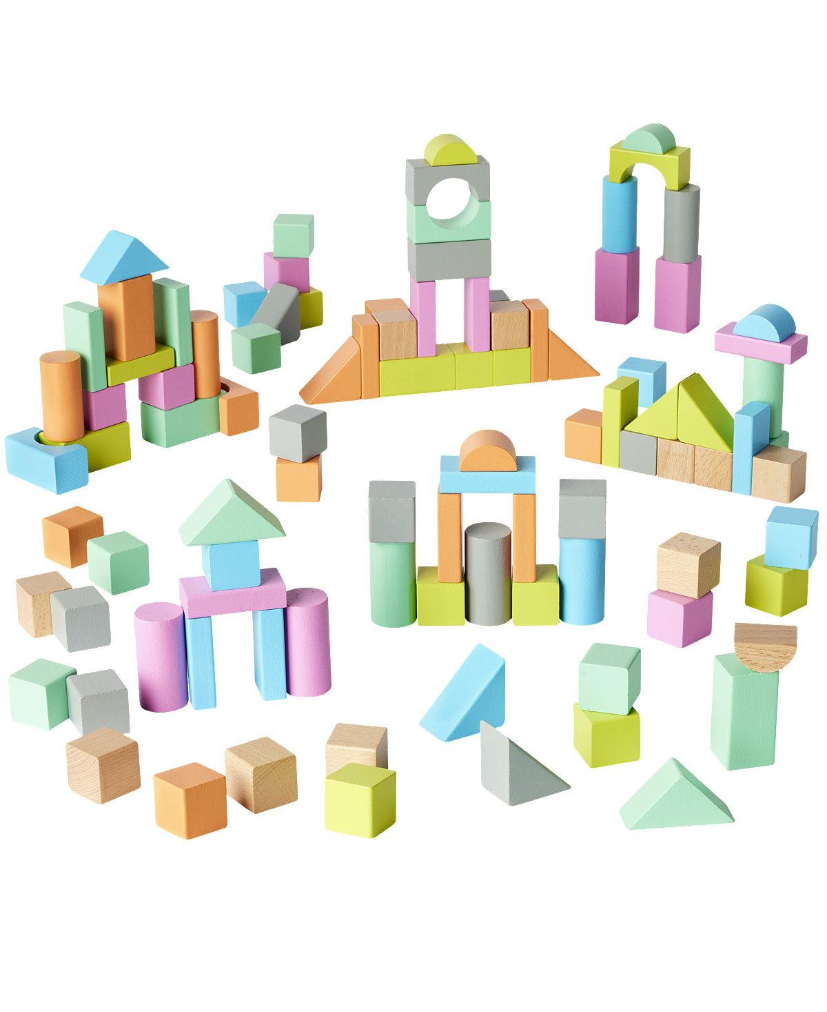 Imaginarium 100-Piece Wooden Block Set - Colorful Building Blocks for –  ToysRUs