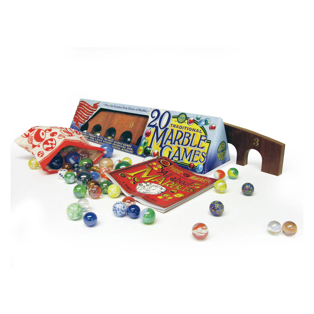 Classic Marble Games Deluxe Set with Wooden Arch Board – Toys