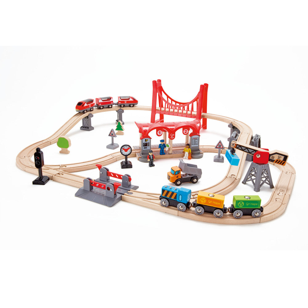 Carter Wooden Safari Train set and Wooden shops Trains with Puzzle Shapes