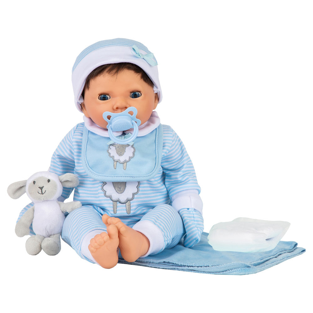 Tiny Treasures Baby Doll with Layette Set Brown Hair