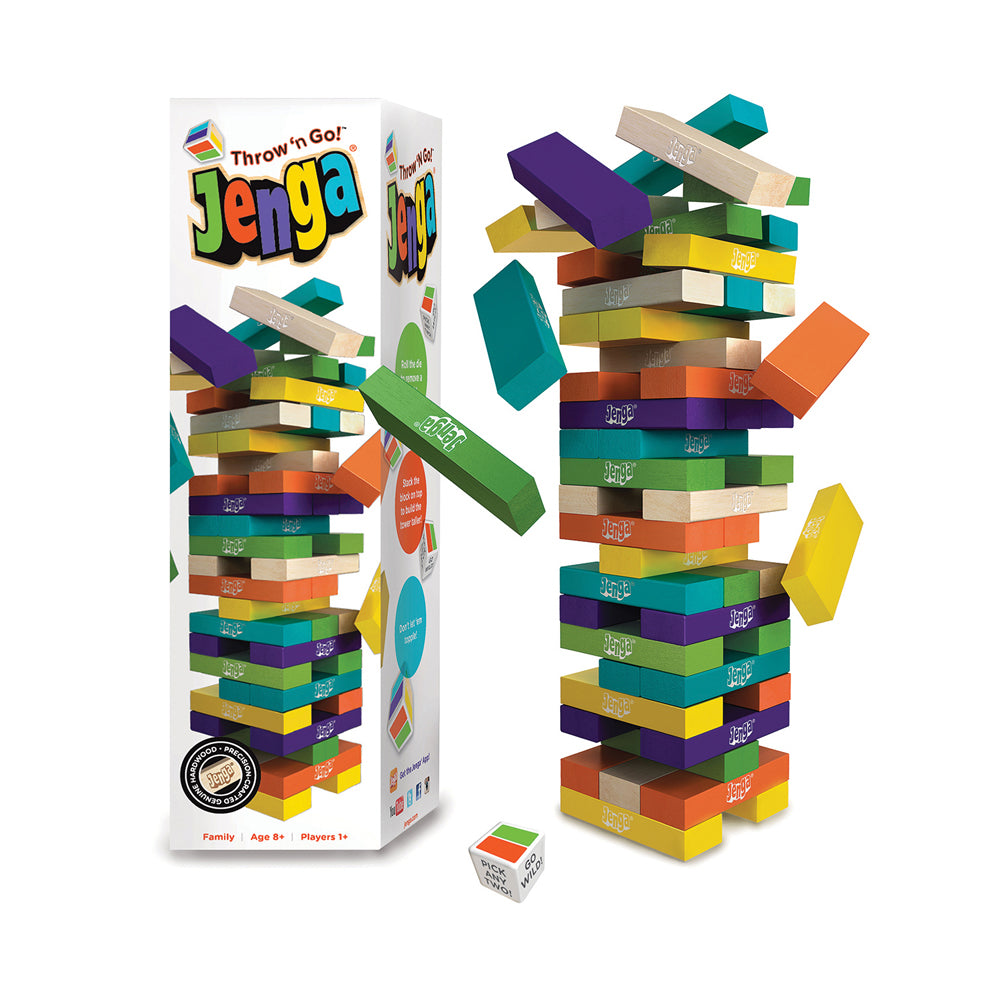 Jenga Throw n Go Hardwood Block Stacking Game Toys R Us