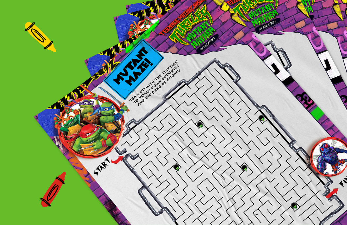 Teenage Mutant Ninja Turtles: Mutant Mayhem Activity Packet