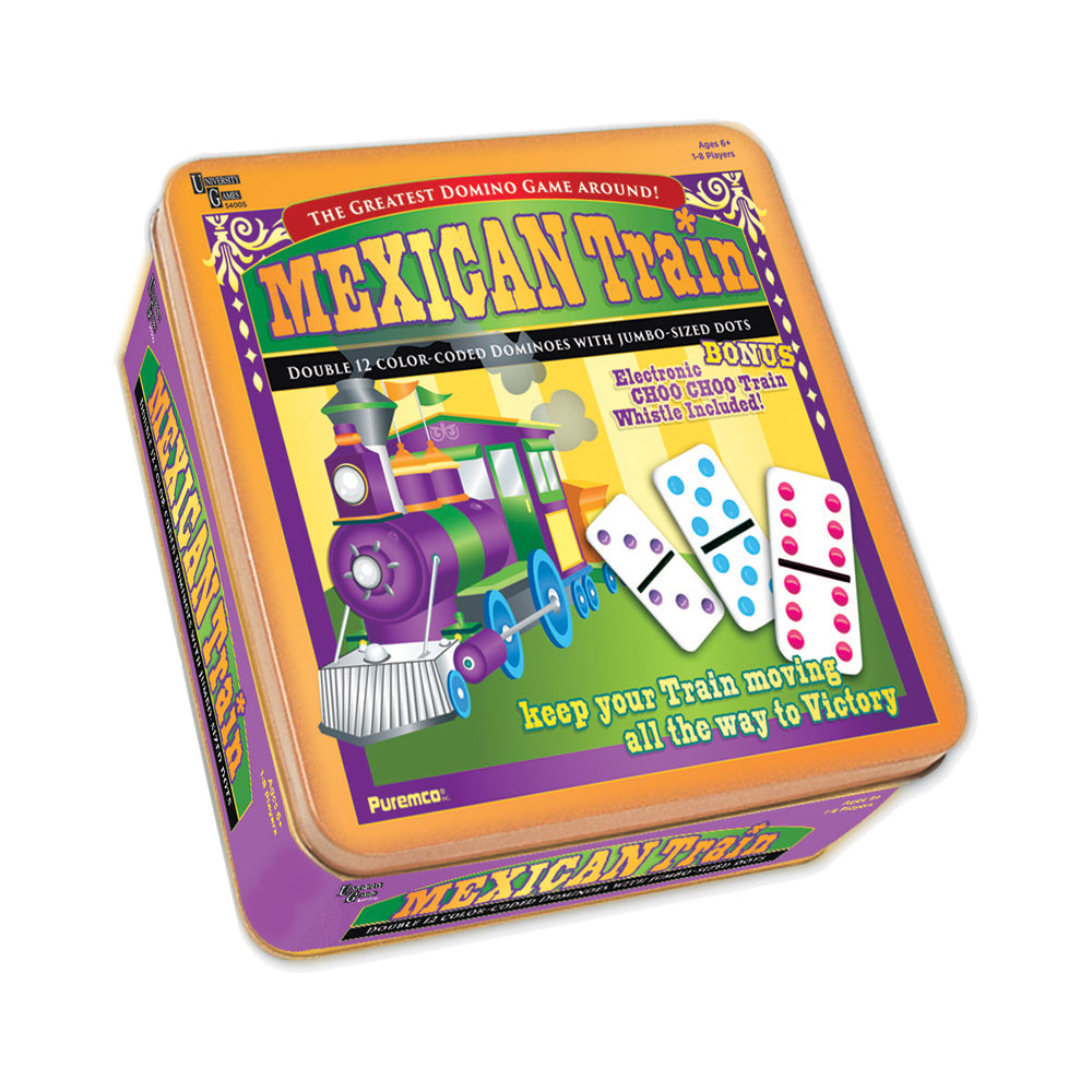 Mexican Train Double 12 Color Dot Dominoes Game Set - Professional Size