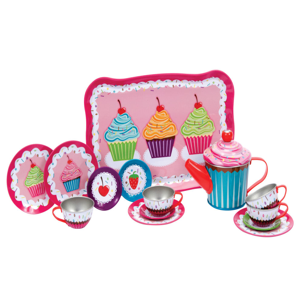 Schylling Cupcake Tin Tea Set - Imaginative Playset for Children