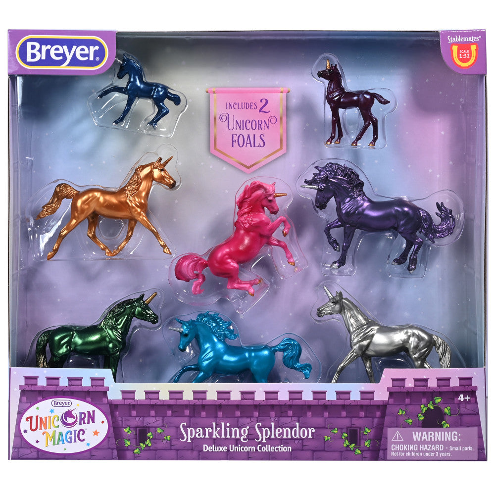 Breyer Stablemates Sparkling Splendor Deluxe Unicorn Set - 1:32 Scale