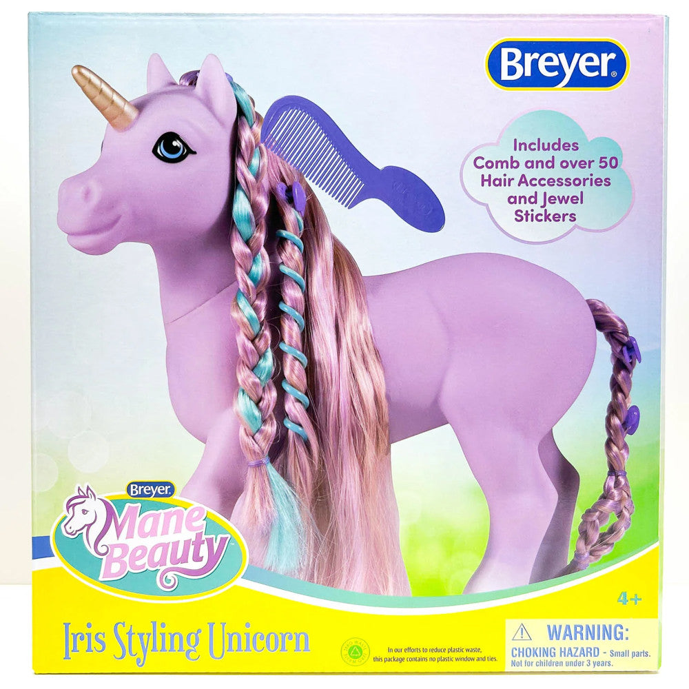 Breyer 10-inch Mane Beauty Styling Unicorn - Iris with Purple Mane