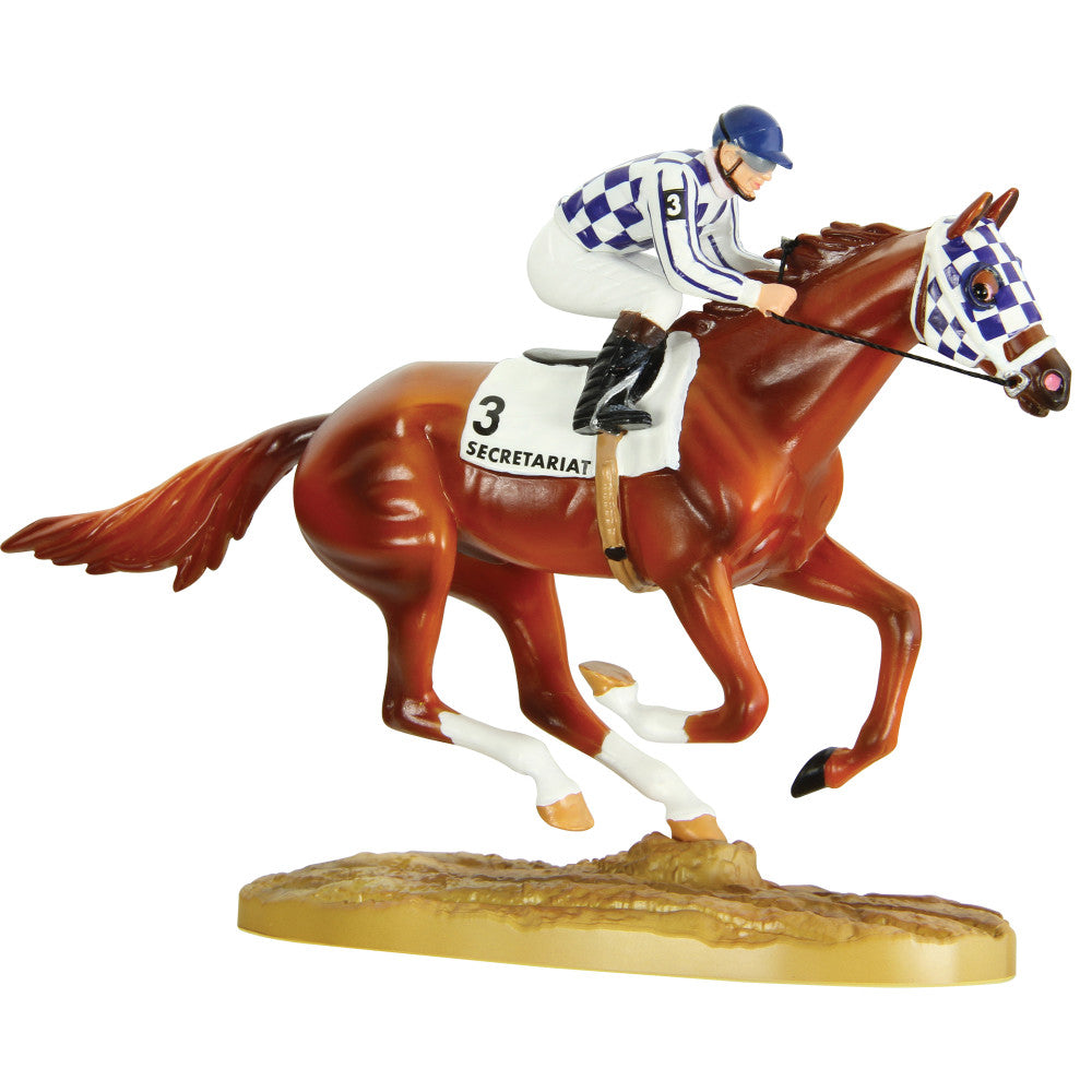 Breyer 50th Anniversary Secretariat Triple Crown Winner Figurine with Jockey