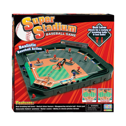 Super Stadium Baseball Game with Magnetic Infield and Spring-Loaded Bat