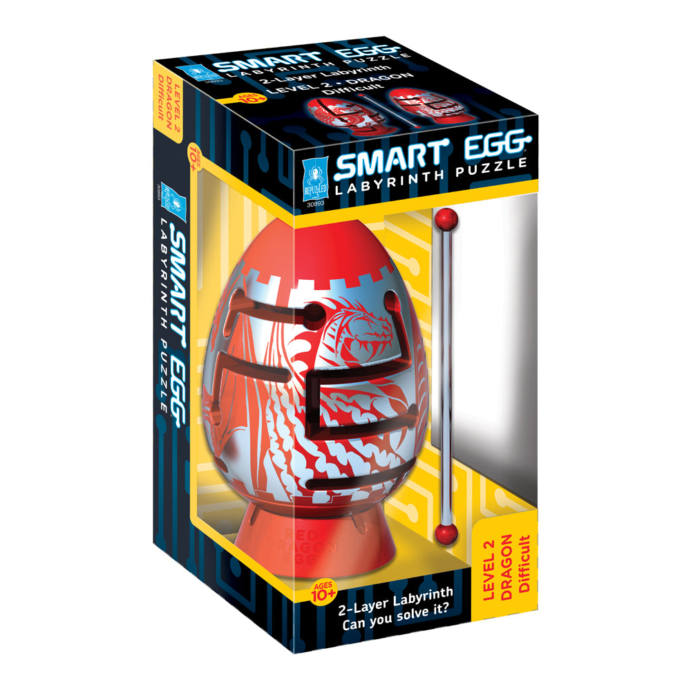 BePuzzled Smart Egg Red Dragon 2-Layer Labyrinth Puzzle - Challenging