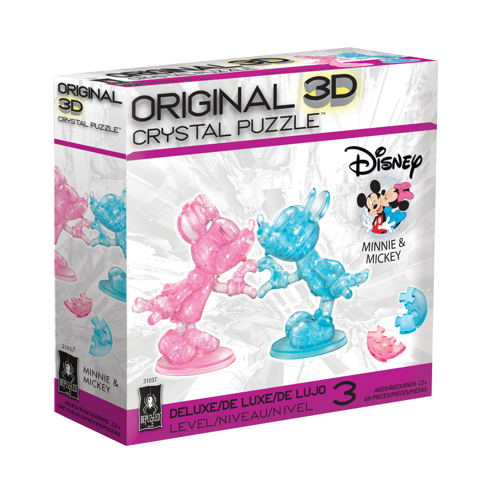 BePuzzled Disney Minnie & Mickey 3D Crystal Puzzle - 68 pcs