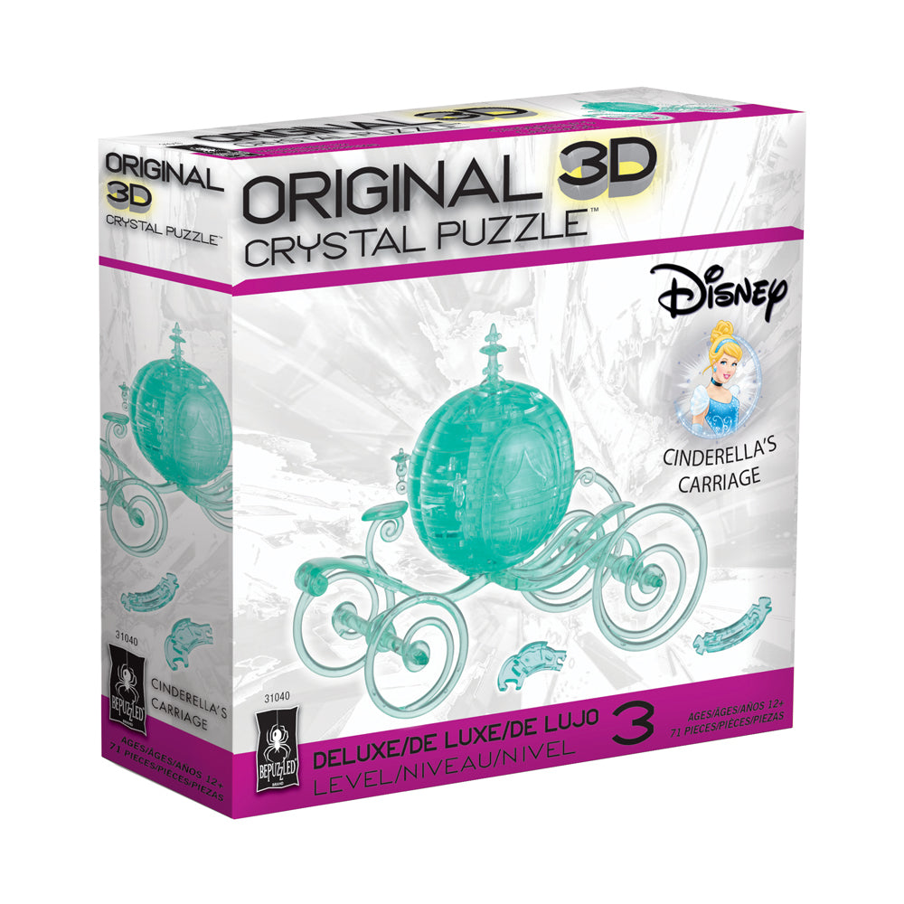 BePuzzled Disney Cinderella's Aqua Carriage 3D Crystal Puzzle - 71 pcs