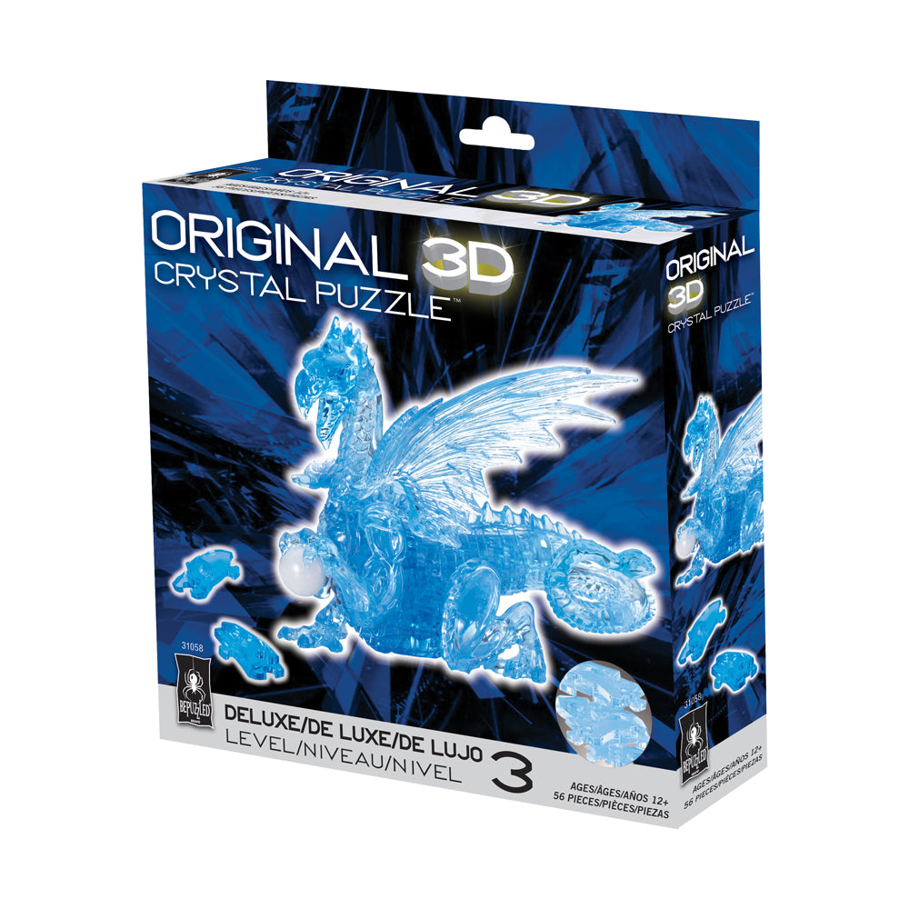 BePuzzled Blue Dragon 3D Crystal Puzzle - 56 Pieces