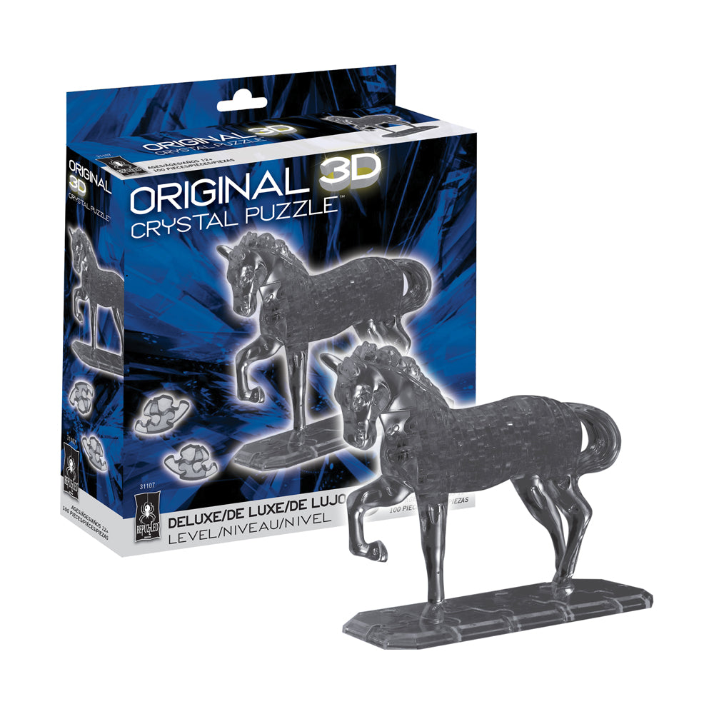 BePuzzled Black Horse 3D Crystal Puzzle - 100 Pieces