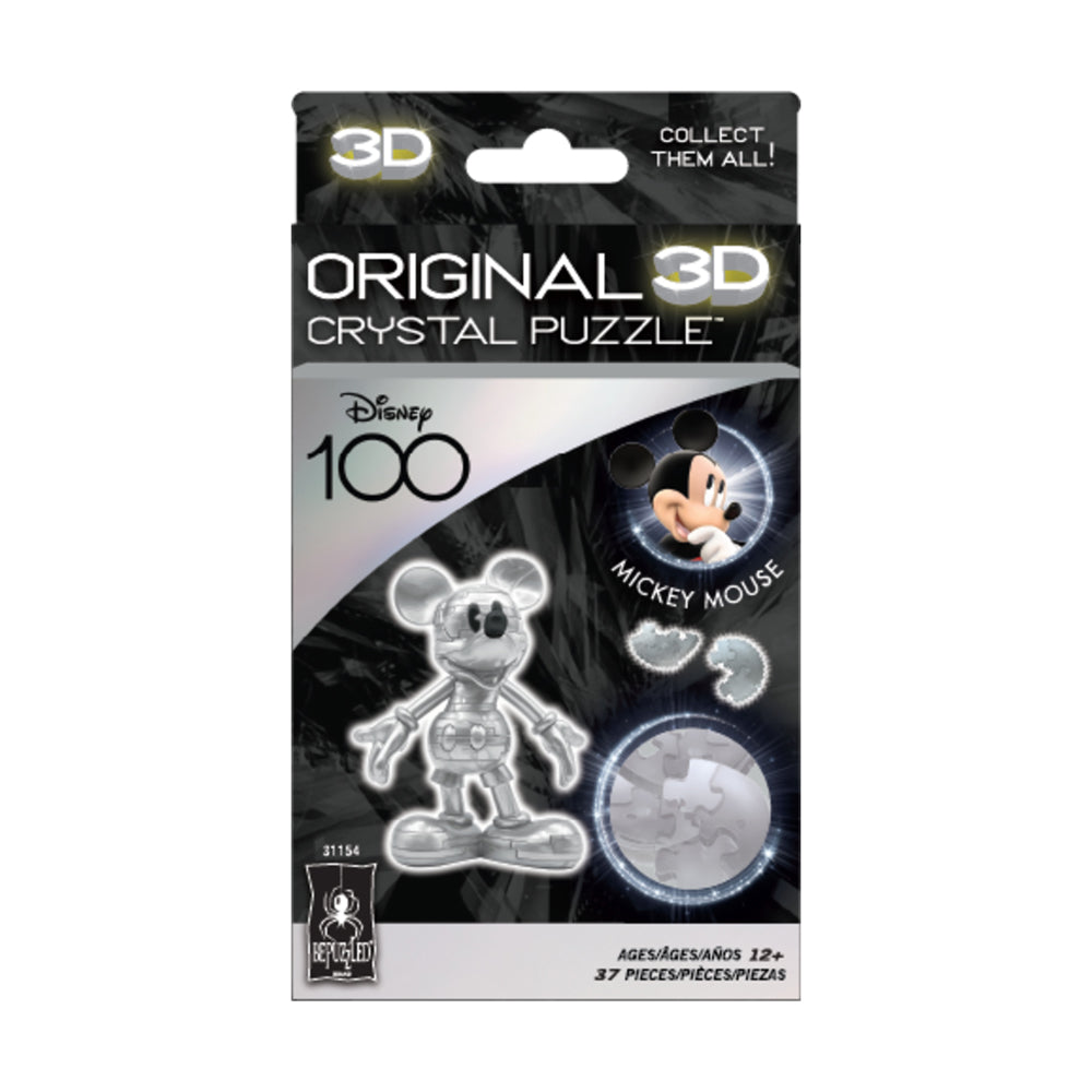 BePuzzled Disney 100 Platinum Edition 3D Crystal Puzzle - Mickey Mouse, 37 pcs