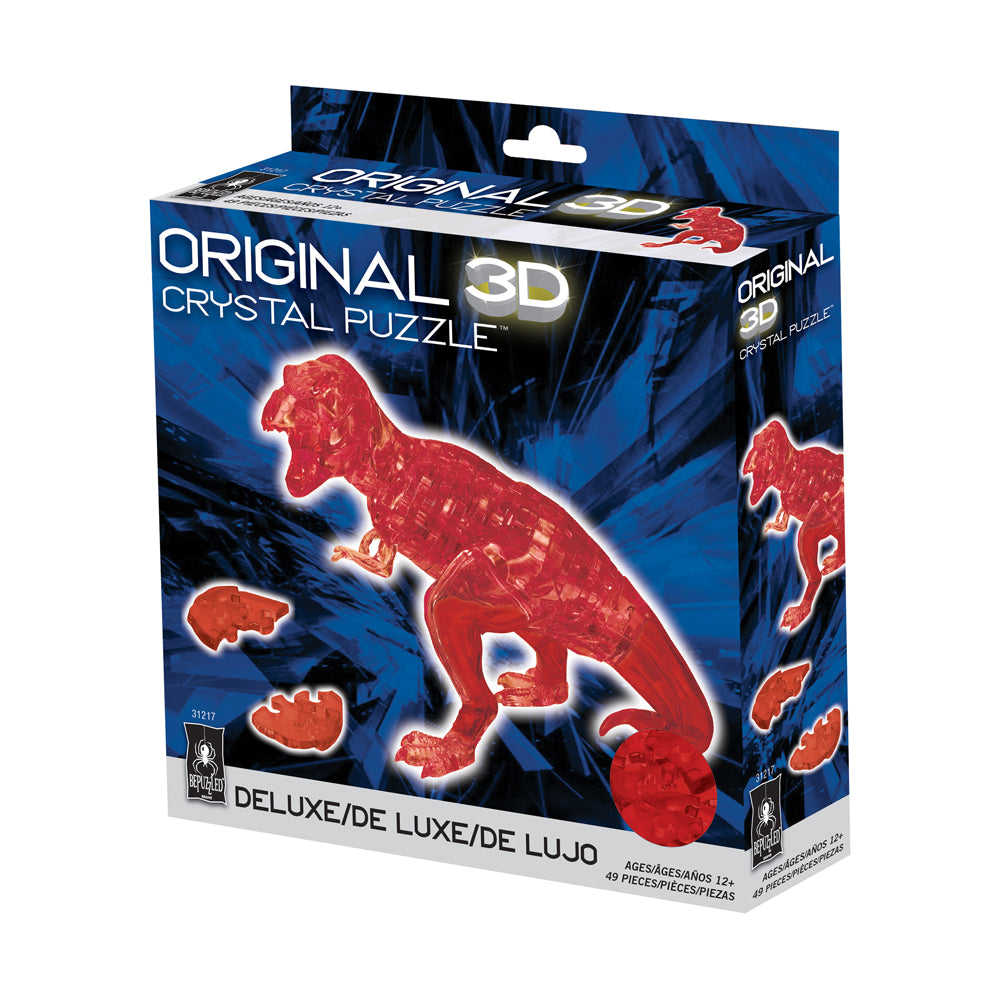 BePuzzled 3D Crystal T-Rex Puzzle - Red, 49 Pieces