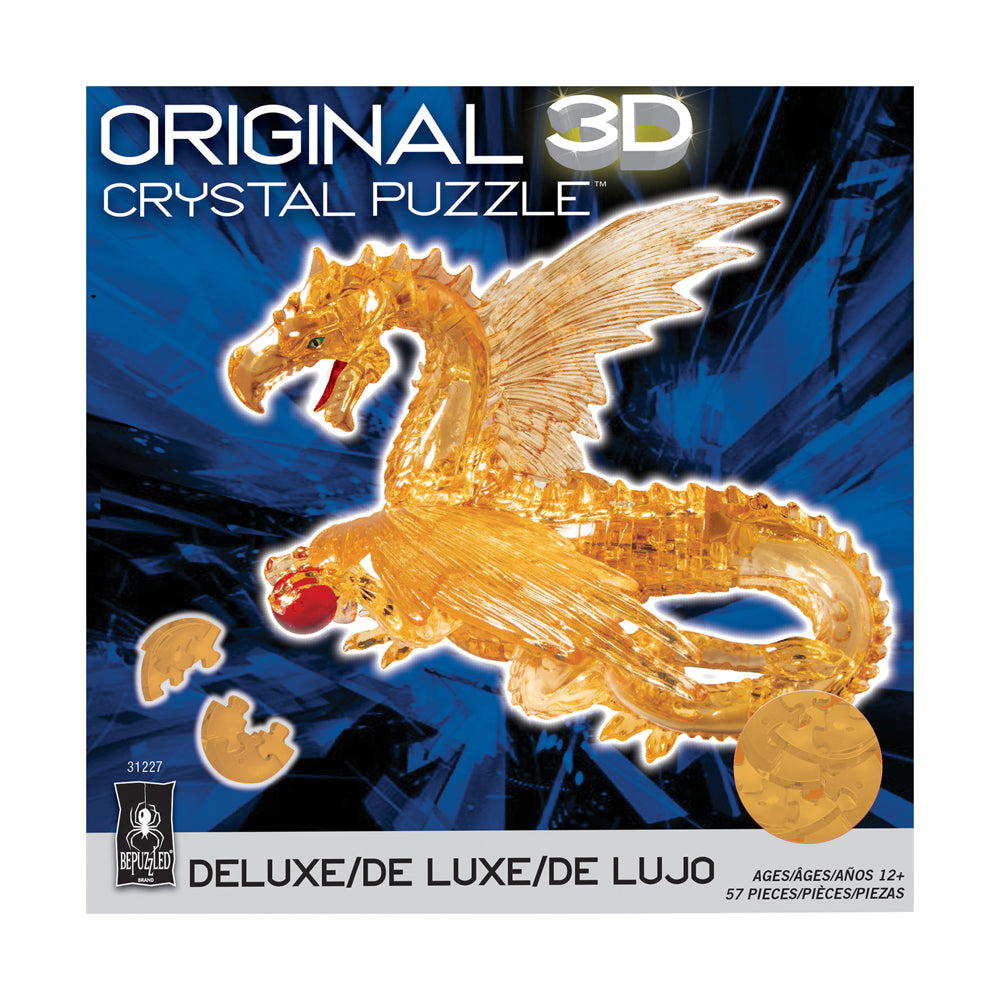 BePuzzled Golden Dragon Deluxe 3D Crystal Puzzle - 57 pc