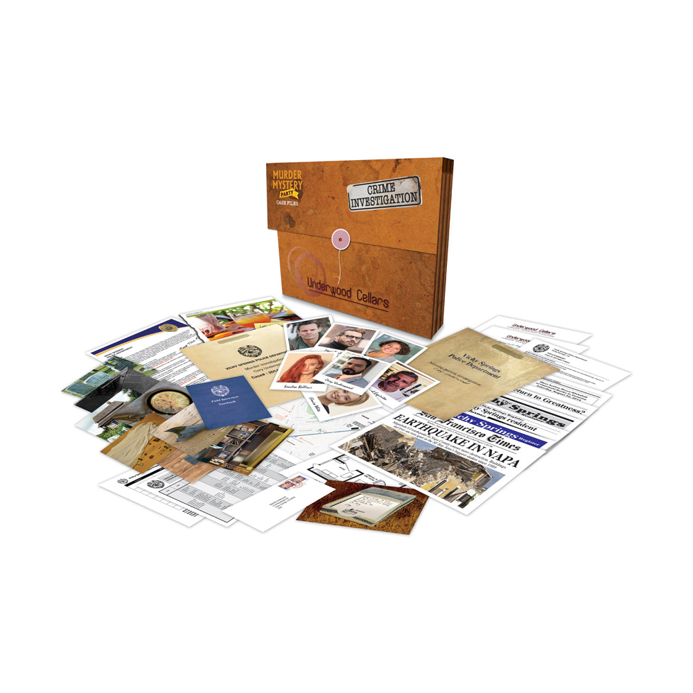 Murder Mystery Party Case Files: Underwood Cellars Interactive Detective Game