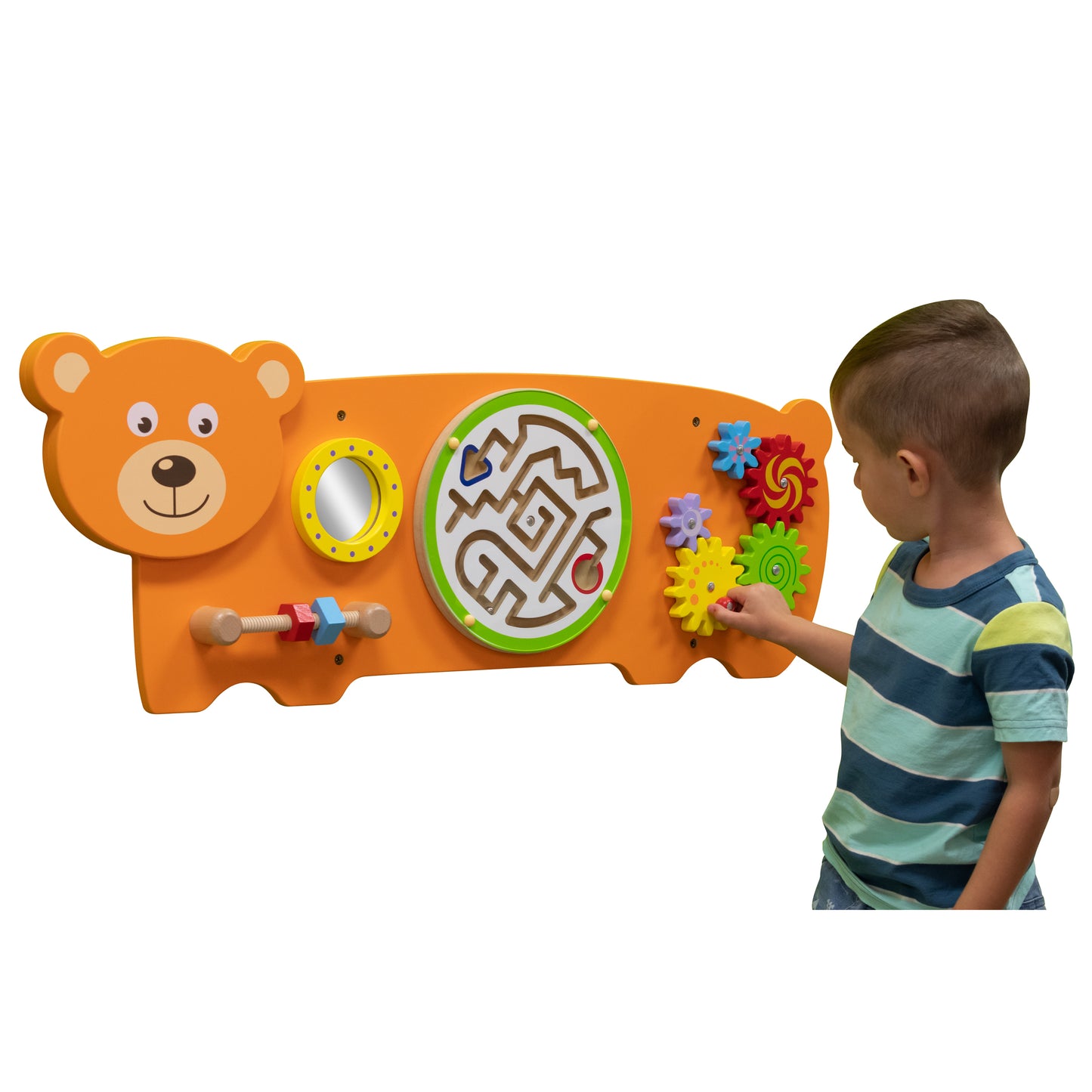 Learning Advantage Bear Activity Wall Panel - Interactive Toddler Learning Center