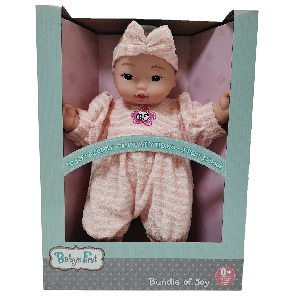 Goldberger Baby's First 13-inch Doll - Pink Striped Jumper