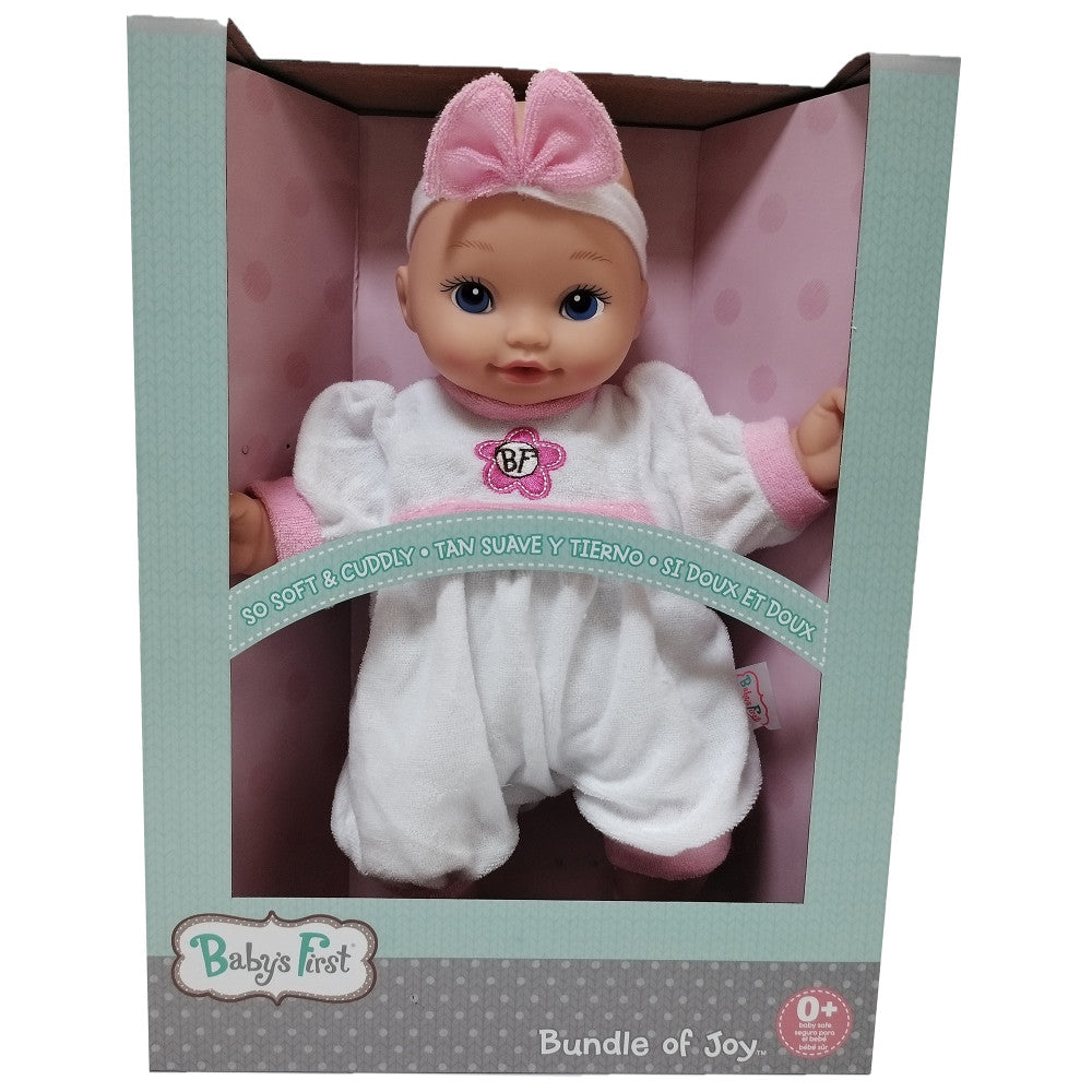Goldberger 13 inch - Baby's First Bundle of Joy Doll with Pink Striped Jumper