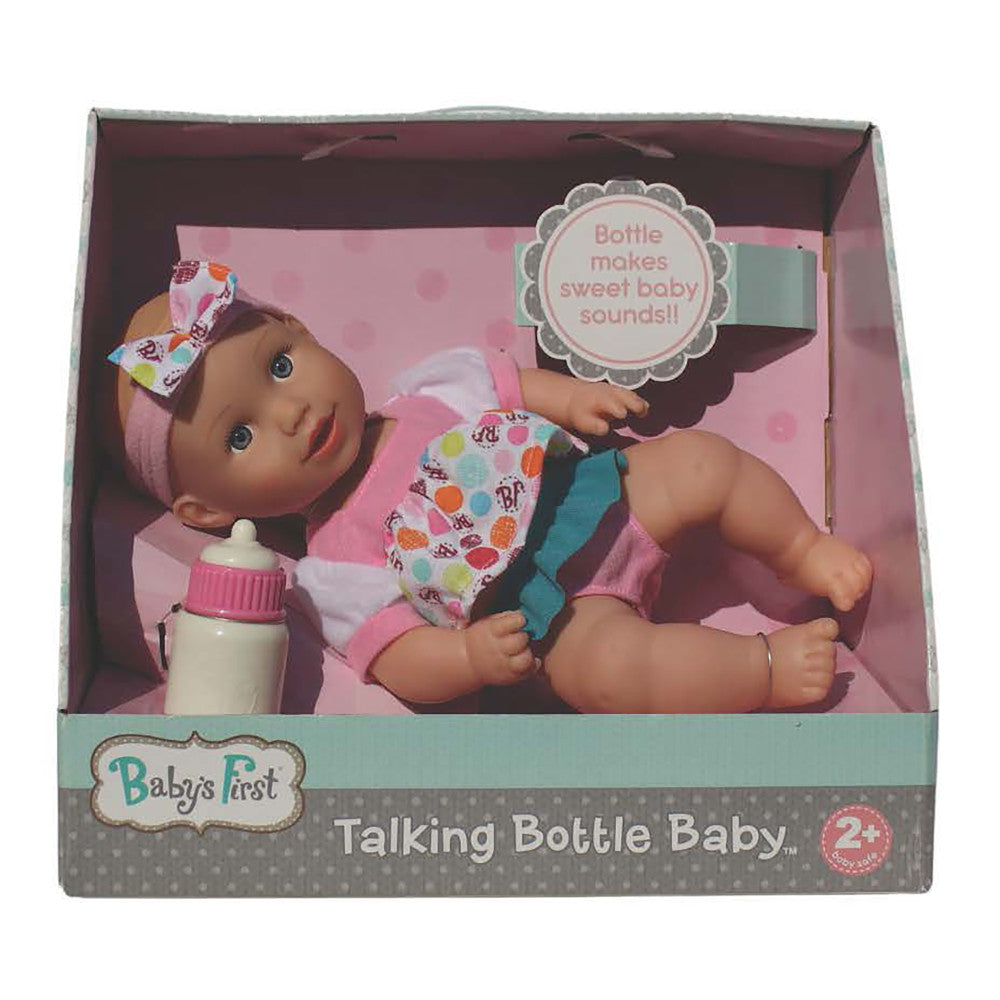 Goldberger 13-inch Talking Baby Doll with Interactive Bottle