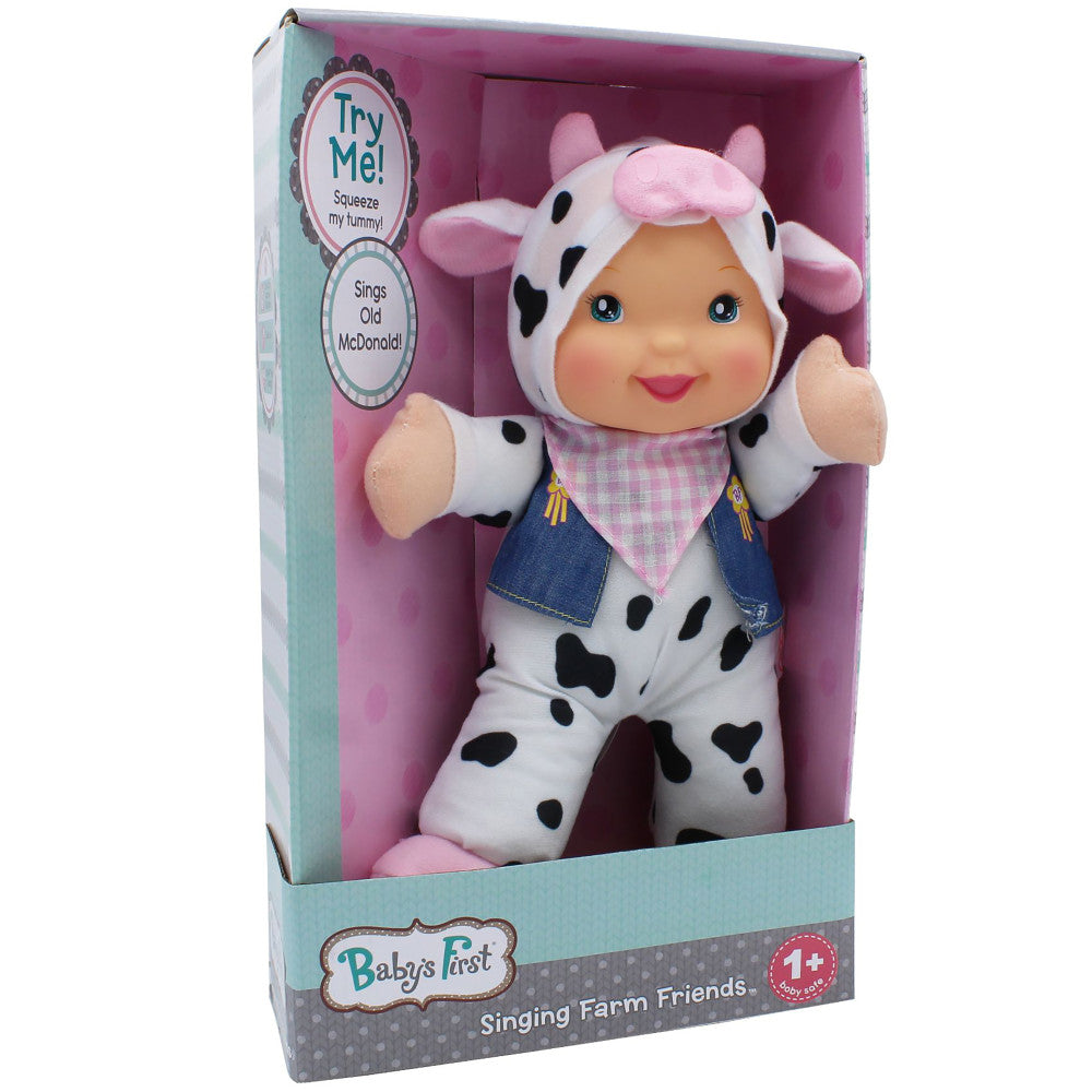 Goldberger Baby's First Bilingual Musical Cow Doll - Farm Animal Friends