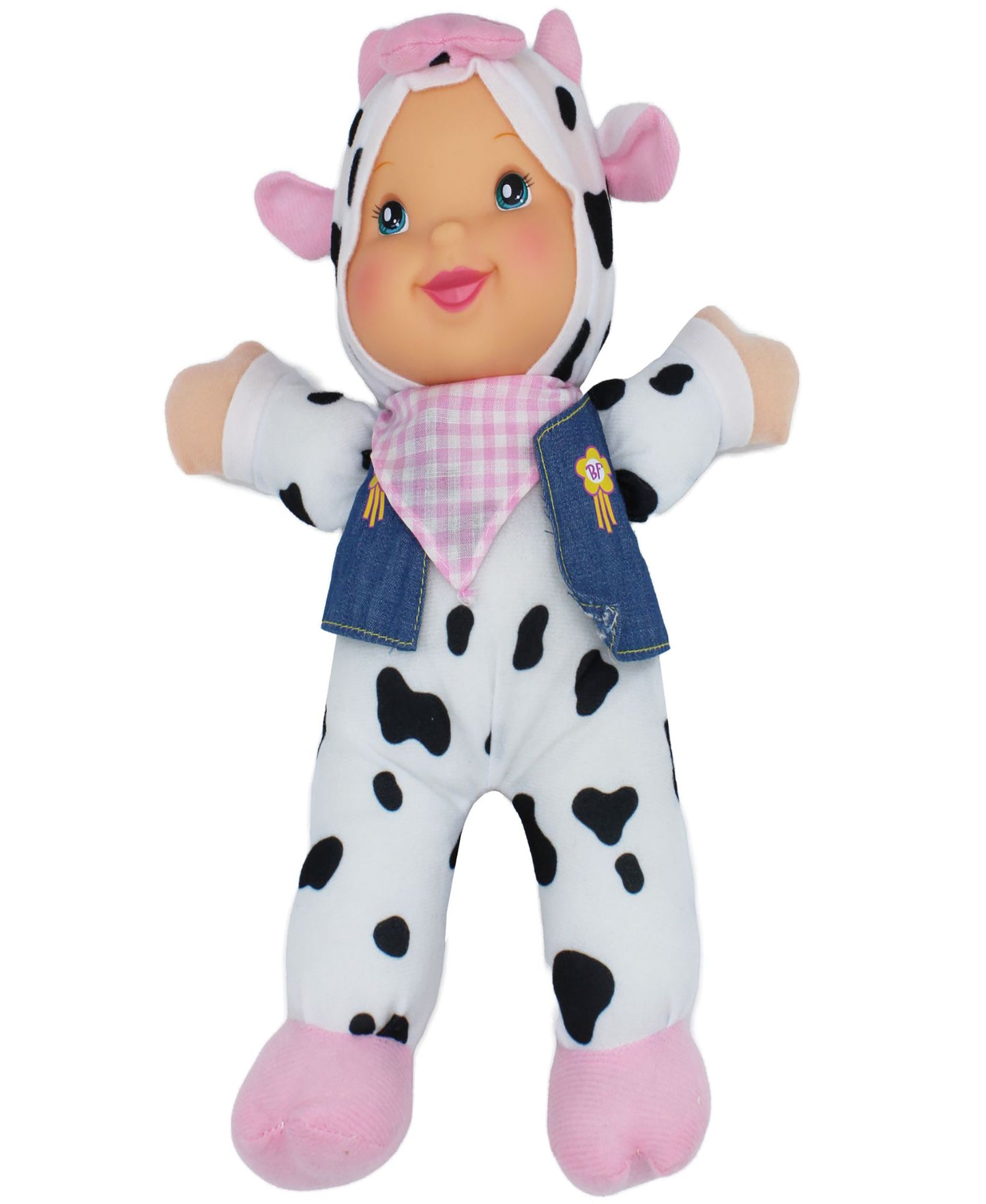 Goldberger Baby's First Bilingual Musical Cow Doll - Farm Animal Friends