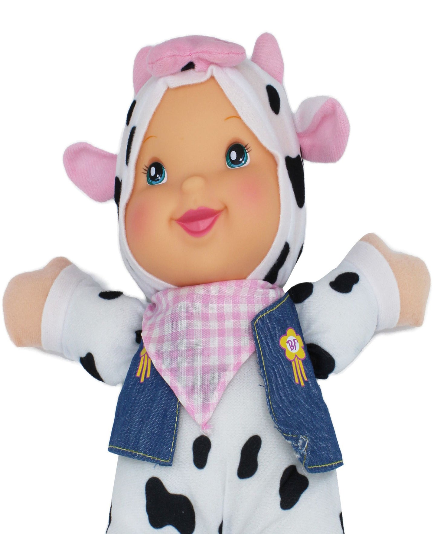 Goldberger Baby's First Bilingual Musical Cow Doll - Farm Animal Friends