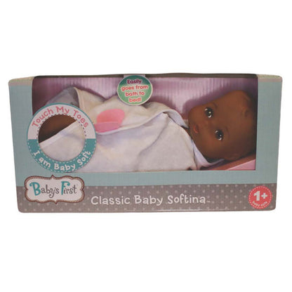 Goldberger 11 inch Baby's First Bathtime Softina Doll with Towel