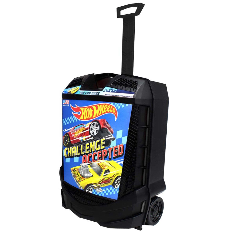 Hot Wheels 100 Car Storage Case with Telescoping Handle and Rolling Wheels
