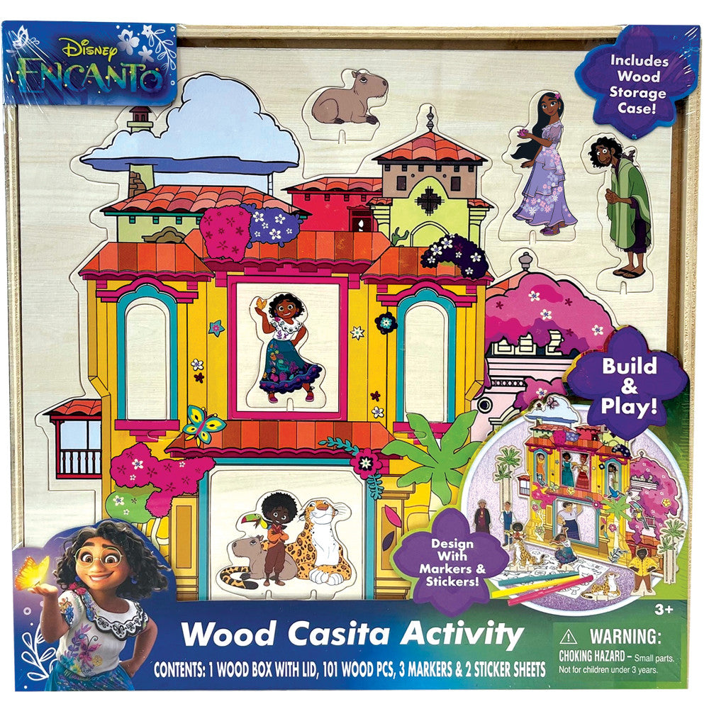 Disney Encanto Casita Wooden Activity Set - Creative Building & Decorating, Ages 3+