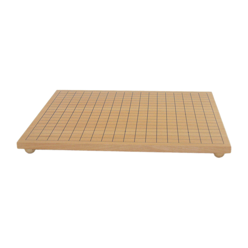 Maple Wood Veneer Go Board with Wooden Ball Feet, 19" x 17.5"