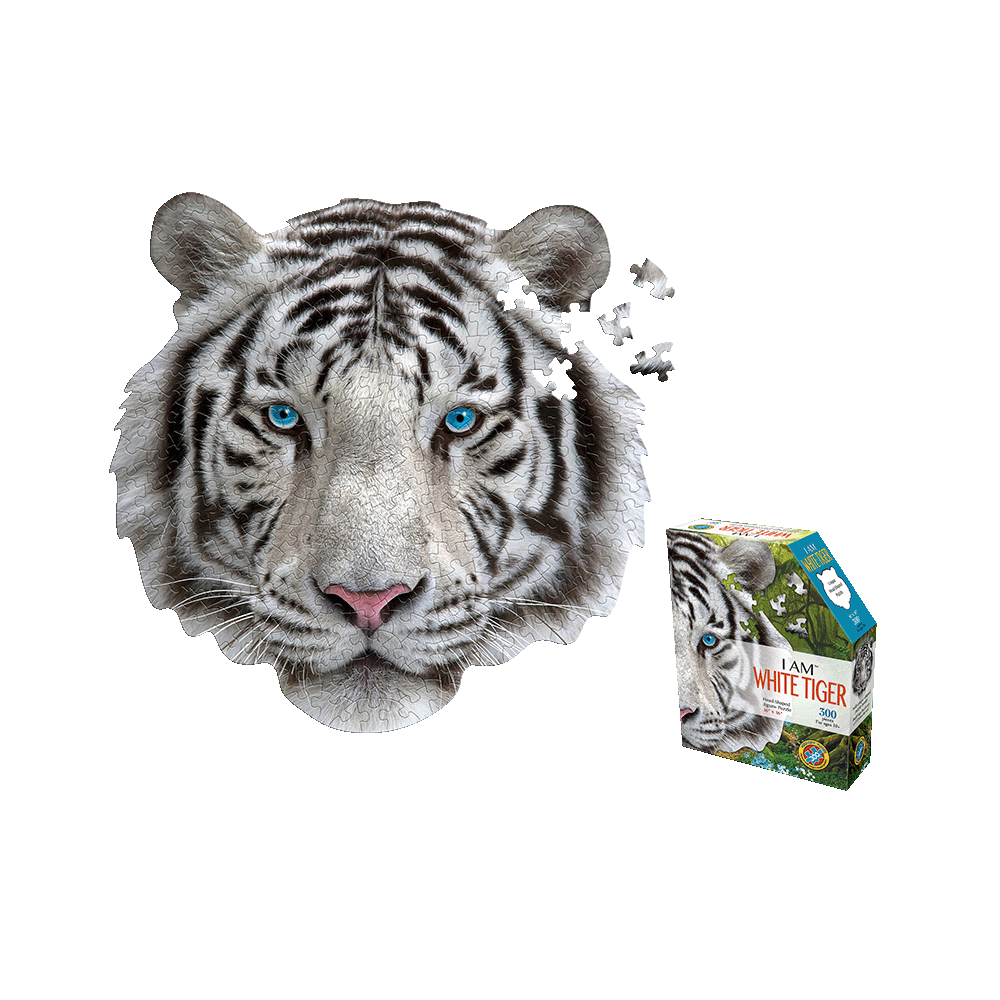 Madd Capp White Tiger Shaped Jigsaw Puzzle - 300 pc