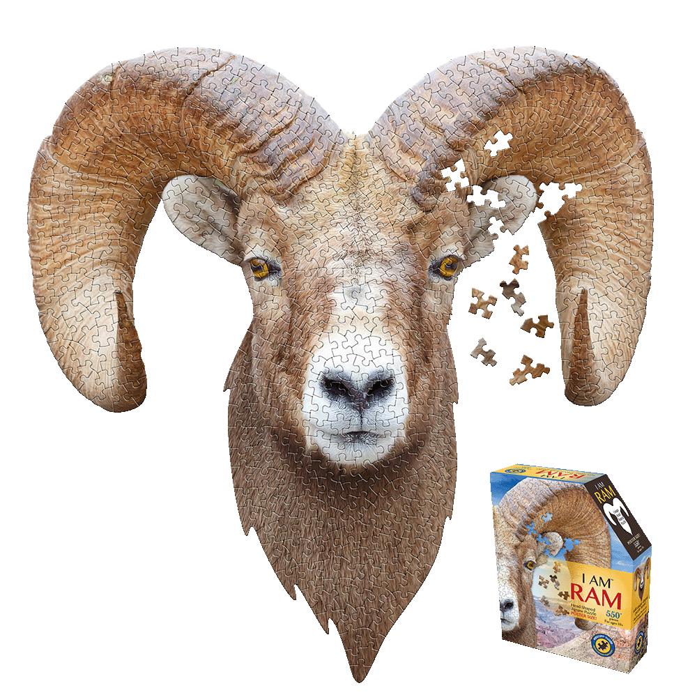 Madd Capp I AM RAM Animal Head-Shaped Jigsaw Puzzle - 550 pc