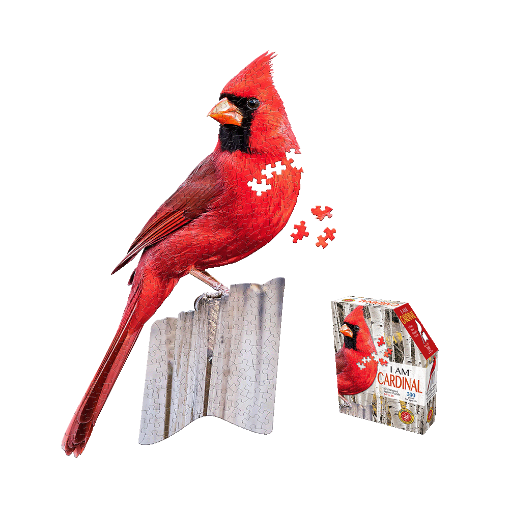 Madd Capp I AM Cardinal - Unique Bird-Shaped 300 pc Jigsaw Puzzle