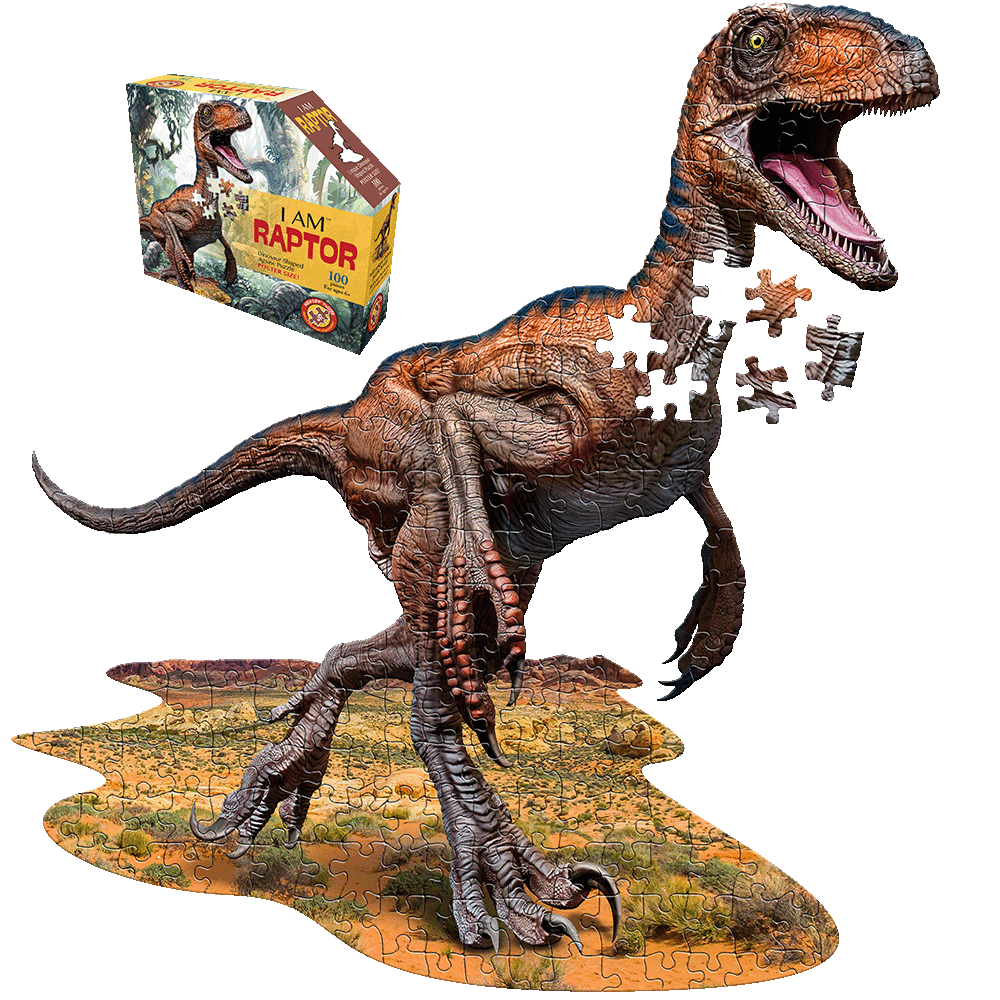 Madd Capp Dinosaur-Themed Raptor Jigsaw Puzzle - 100 pc