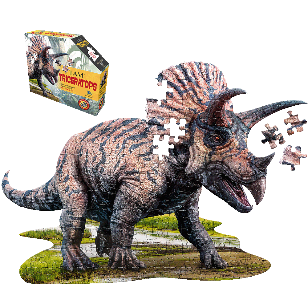 Madd Capp Triceratops-Shaped Jigsaw Puzzle - 100 pc