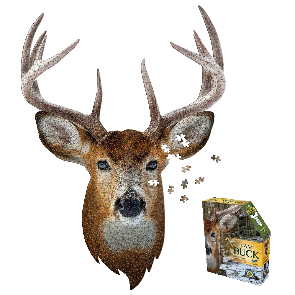 Madd Capp I AM BUCK Animal Head-Shaped Jigsaw Puzzle - 550 pc