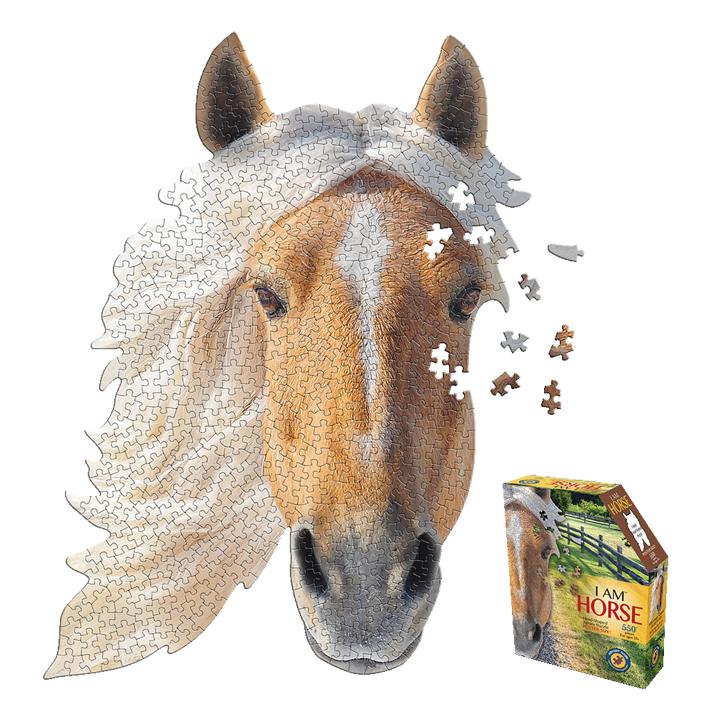 Madd Capp I AM HORSE Animal Head-Shaped Jigsaw Puzzle - 550 pc