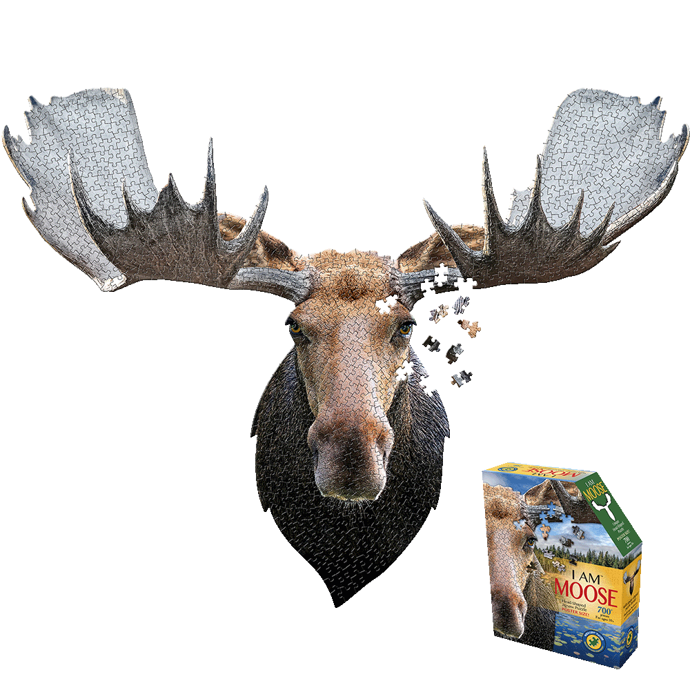 Madd Capp I AM MOOSE 700-Piece Jigsaw Puzzle - Unique Animal Head Shape