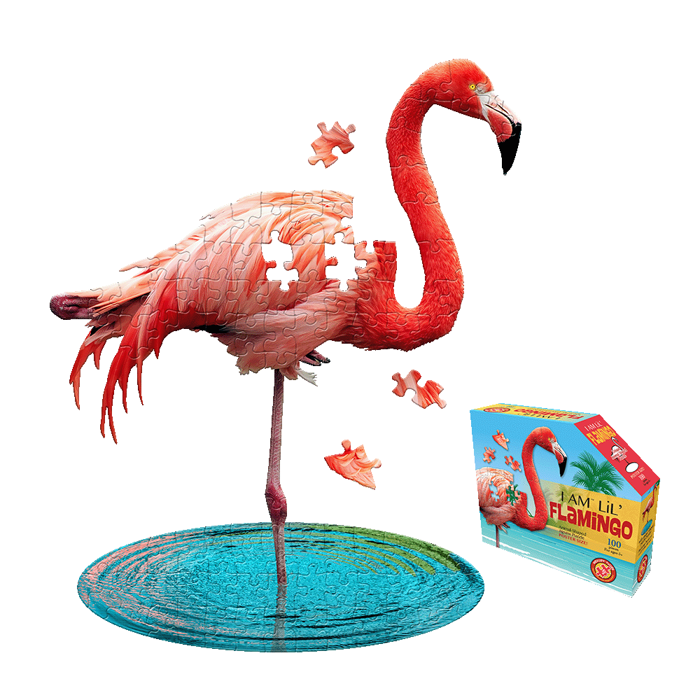 Madd Capp Flamingo-Shaped Jigsaw Puzzle - 100 pc