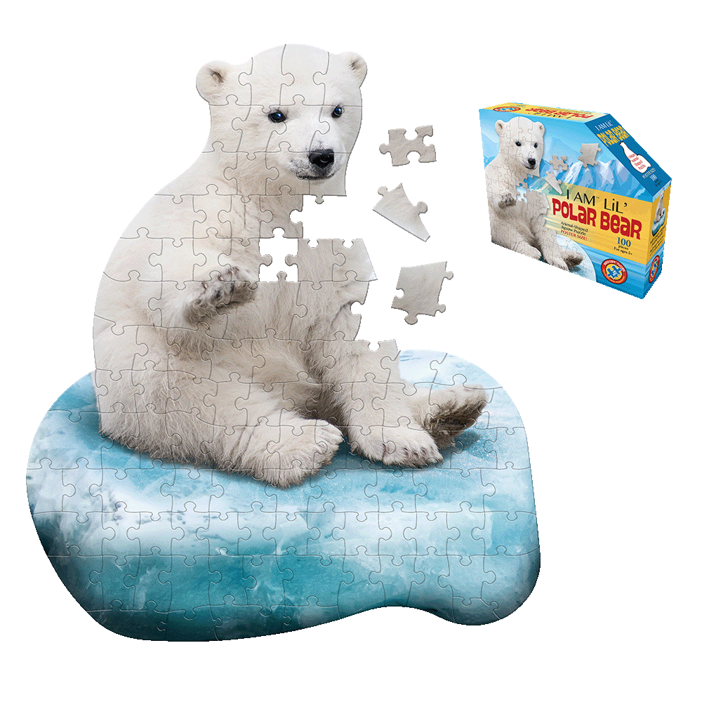 Madd Capp Polar Bear Shaped Jigsaw Puzzle - 100 pc