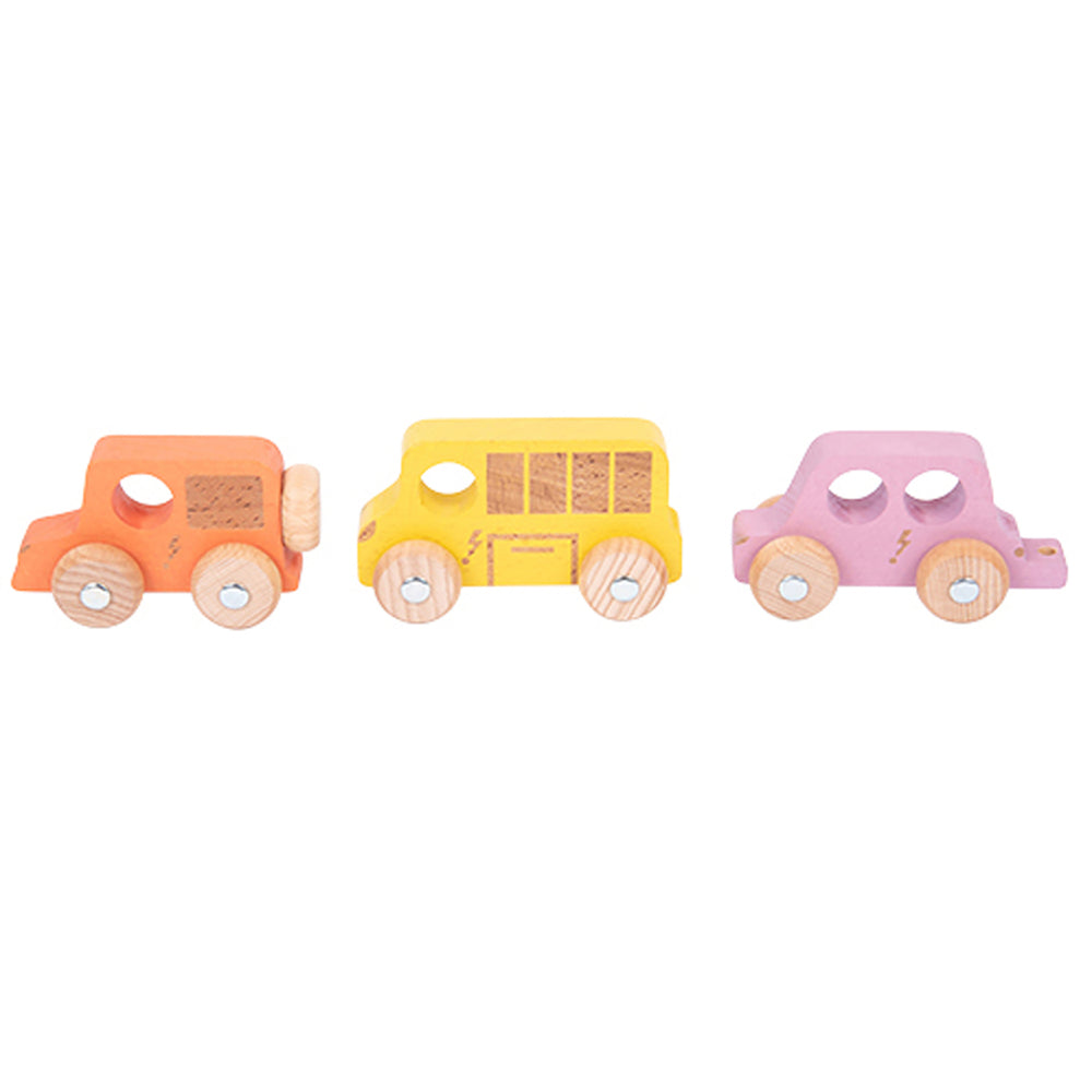 TickiT Rainbow Wooden City E-Vehicles - Set of 3