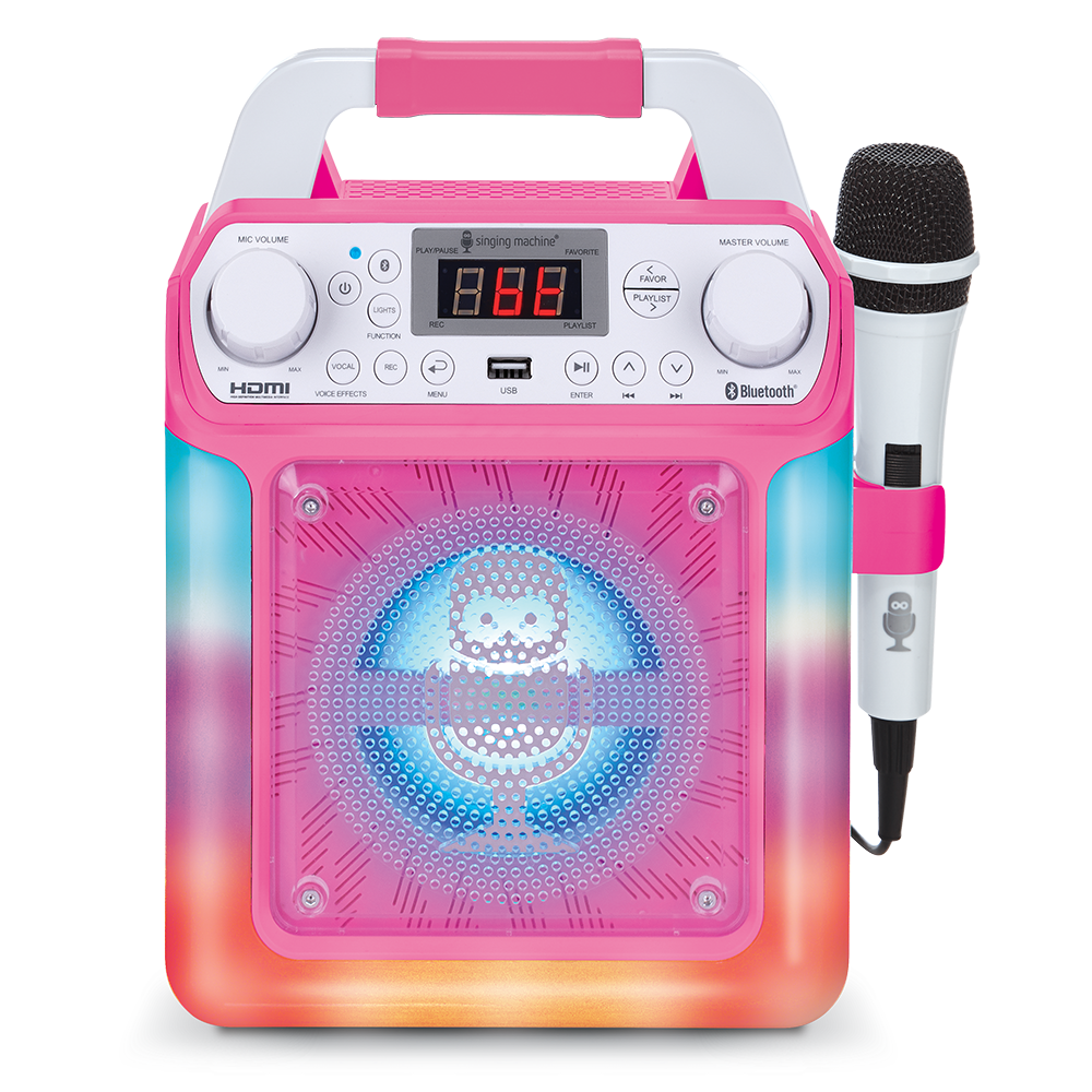 Singing Machine Groove Mini Bluetooth Karaoke Machine with 1 Wired Microphone and Disco Light Show