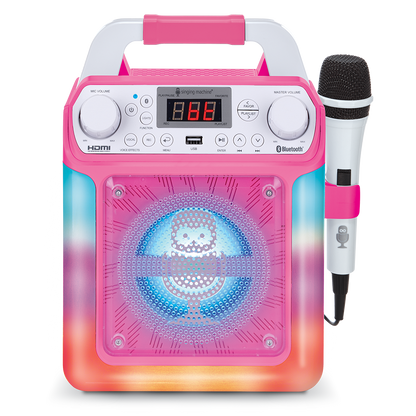 Singing Machine Groove Mini Bluetooth Karaoke Machine with 1 Wired Microphone and Disco Light Show