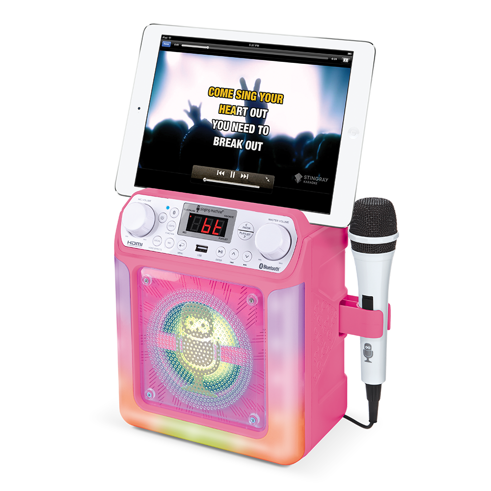 Singing Machine Groove Mini Bluetooth Karaoke Machine with 1 Wired Microphone and Disco Light Show