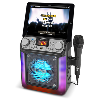 Singing Machine Groove Mini Bluetooth Karaoke Machine with 1 Wired Microphone and Disco Light Show