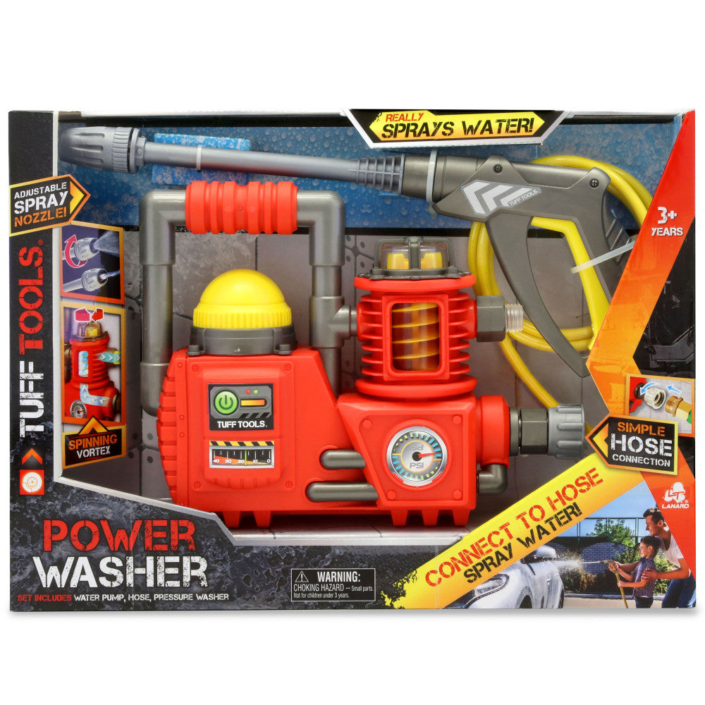 Tuff Tools Kids Power Washer - Realistic Water-Spraying Toy - Ages 3+