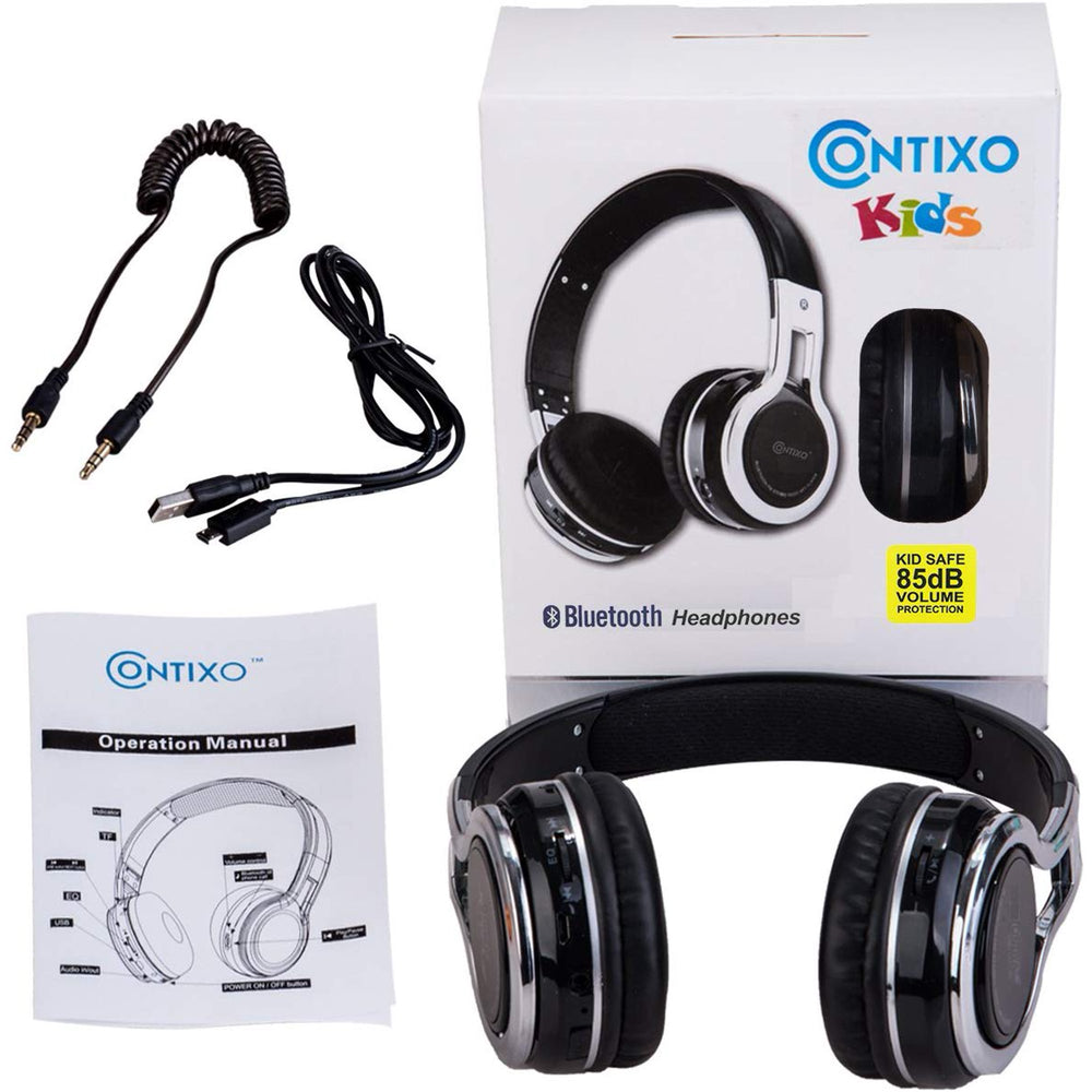 Contixo KB-2600 Kids Foldable Wireless Bluetooth Headphones - Black